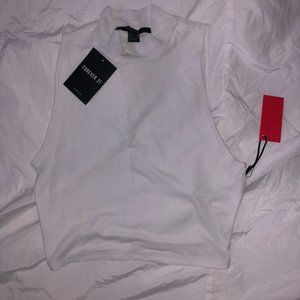 Forever 21 High Neck Sheer Crop Top